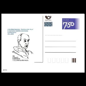 Paleoartist Zdenek Burian on personalized postal stationery of Czech Republic 2005