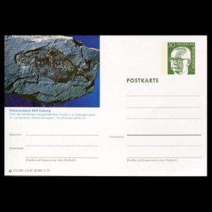 Fish fossil of postal stationery of Germany 1973