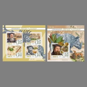 Conrad Gessner on stamps of Guinea 2016