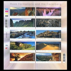 Fossil found place on landscape stamps of South Africa 2014