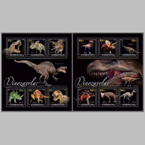 Dinosaurs on stamp of Azerbaijan 2017
