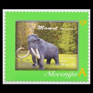 fossil of Mammoth from Kamnik on stamp of Slovenia 201ß
