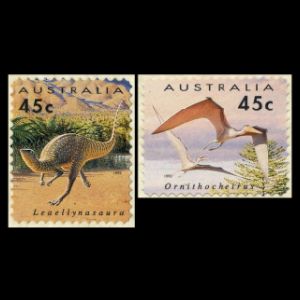 dinosaurs on self adheive stamps of Australia 1993