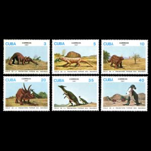 dinosaurs of Bacanao National Park on stamps of Cuba 1987