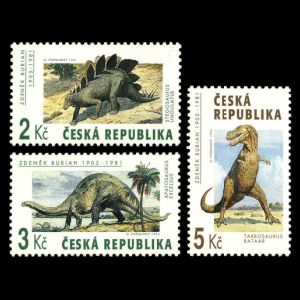 dinosaurs on stamps of Czech Republic 1994
