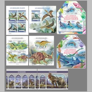 Dinosaurs on stamps of Djibouti 2019