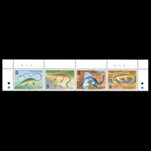 prehistoric animals , sea monsters on stamps of Montserrat 1994