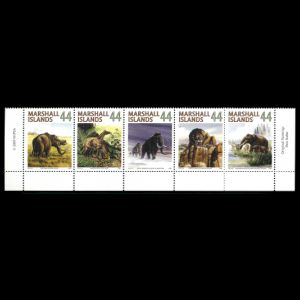 prehistoric mammals, Mastodon, Mammoth, Saber-toothed Cat on stamps of Marshall Islands