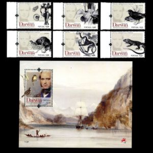 stamps of Charles Darwin of Portugal 2009