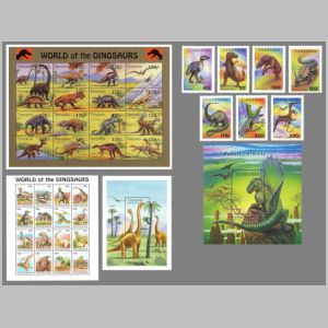 prehistoric animals and dinosaurs on stamps of Tanzania 1994