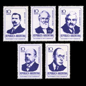 paleontologists Juan B. Ambrosetti and Francisco P. Moreno on Scientists stamps of Argentina 1966