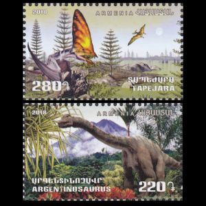 Dinosaurs and other prehistoric animals on stamps of Armenia 2018