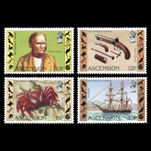 Charles Darwin on stamps of Ascension Islands 1982