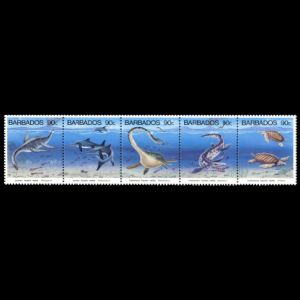 prehistoric marine reptilies on stamps of Barbados 1993