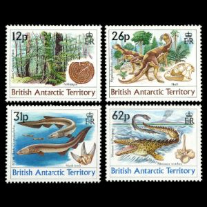 Prehistoric animals, plants and their fossils stamps of British Antarctic Territory 1991