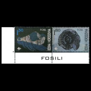 Fossils on stamps of Bosnia and Herzegovina 2001