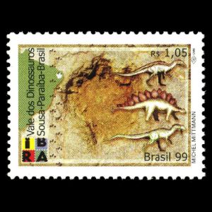 Dinosaurs and their footprint on stamps of Brazil 1999