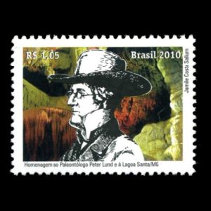 Danish Paleontologist Peter Wilhelm Lund on stamp of Brazil 2010