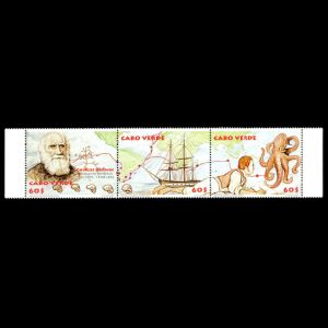 Charles darwin on stamps of Cabo Verde from 2009