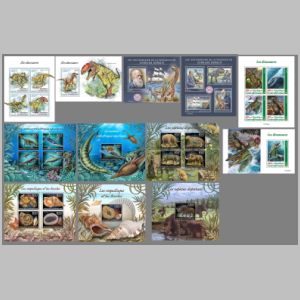 Dinosaurs on stamps of Central African Repiublic 2019