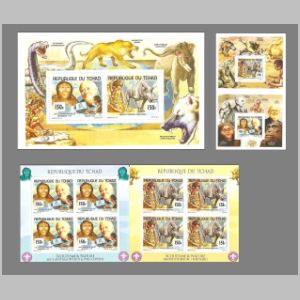 Prehistoric animals on stamps of Chad 2012