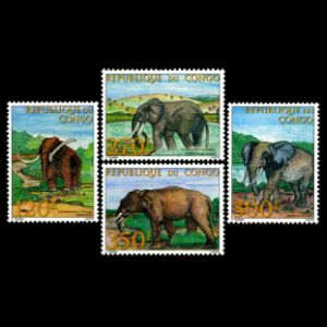 Prehistoric and recent Proboscidea on stamps of Republic of Congo 2003