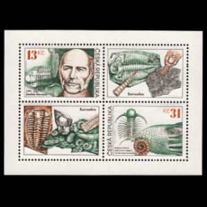 Paleontologist Joachim Barrande and Czech Trilobites on stamps of Czech Republic 1999