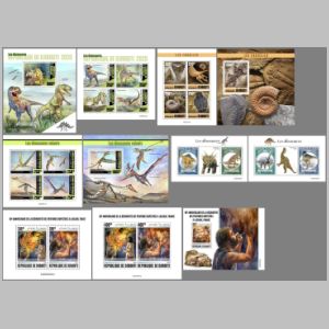Dinosaurs on stamp of Djibouti 2020