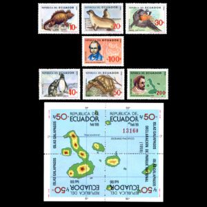 Darwin, Galapagos on stamps of Ecuador 1986