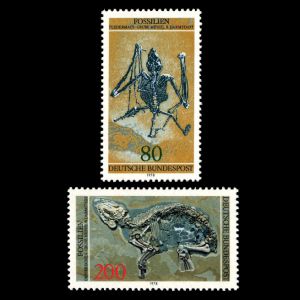 fossils of Messel Pit on stamp of Germany 1978