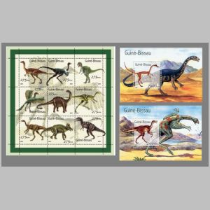 Dinosaurs on stamps of Guinea Bissau 2001
