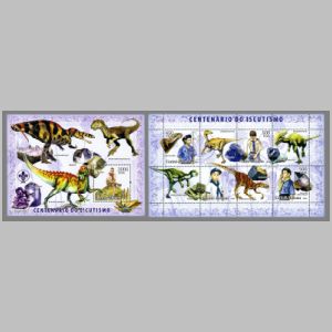 Dinosaurs and other prehistoric animals on stamps of Guinea Bissau 2006