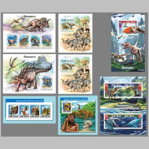Dinosaurs on stamps of Guinea Bissau 2015