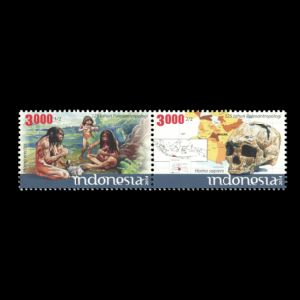 Prehistoric humans on stamps of Indonesia 2014