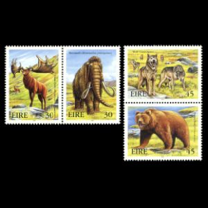 prehistoric animals on self adhesive stamps of Ireland 1999