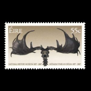 Fossil of giant deer on stamp of Ireland 2007