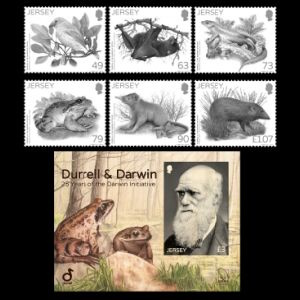 Charles Darwin on stamps of Jersey 2017
