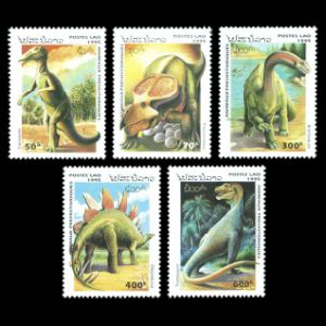dinosaurs on stamps of Laos 1995