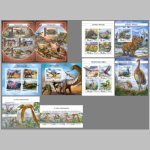 Dinosaurs and other prehistoric animals  on stamp of Maldives 2018