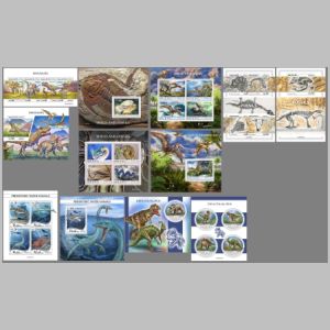 Dinosaurs and other prehistoric animals on stamp of Maldives 2020