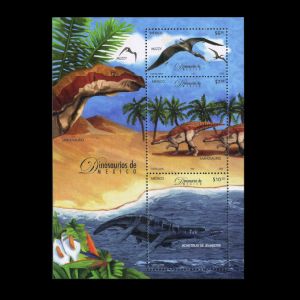 Dinosaurs and other prehistoric animals on stamp of Mexico 2006