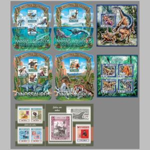 Dinosaurs on stamps of Mozambique 2015