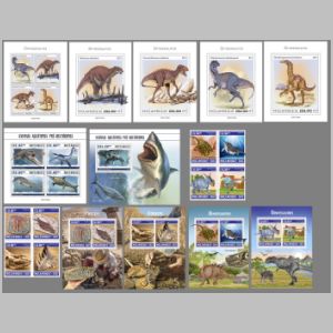 Dinosaurs and other prehistoric animals on stamps of Mozambique 2021