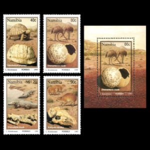 prehistoric animals and their fossils on stamps of Namibia 1995