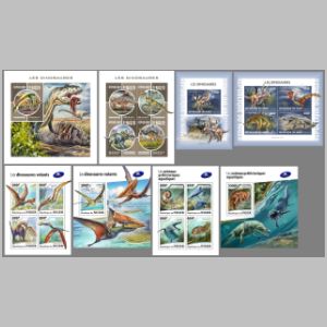 Dinosaurs and other prehistoric animals on stamps of Niger 2018