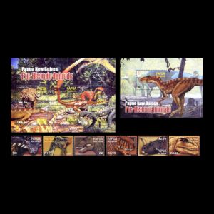 Dinosaurs on stamps of Papua new Guinea 2004