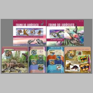 Dinosaurs and other prehistoric animals on stamps of São Tomé and Príncipe 2015