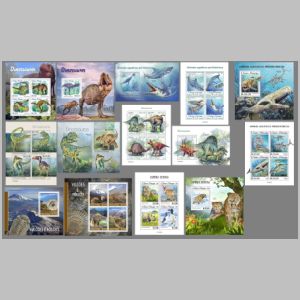 Dinosaurs, prehistoric animals on stamps of Sao Tome and Principe 2019