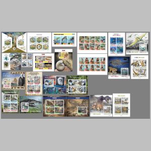 Dinosaurs, prehistoric animals on stamps of Sierra Leone 2020, Click to enlarge