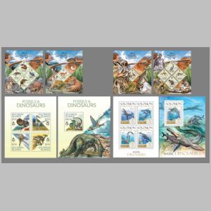 Dinosaurs and other prehistoric animals on stamps of Solomon islands 2013